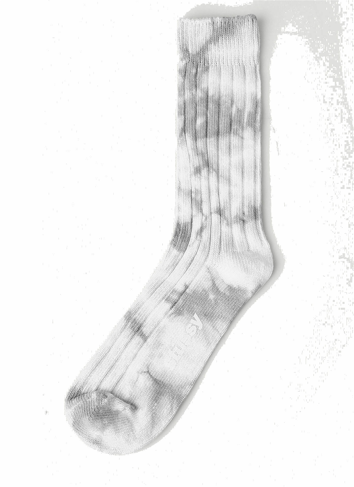 Photo: Tie Dye Ribbed Crew Socks in Grey