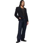 Hugo Black Leather Crocodile Vamp Loafers