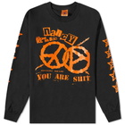 Nancy Men's Long Sleeve World Peace T-Shirt in Black