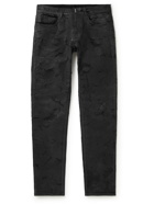 Givenchy - Slim-Fit Distressed Coated Jeans - Black