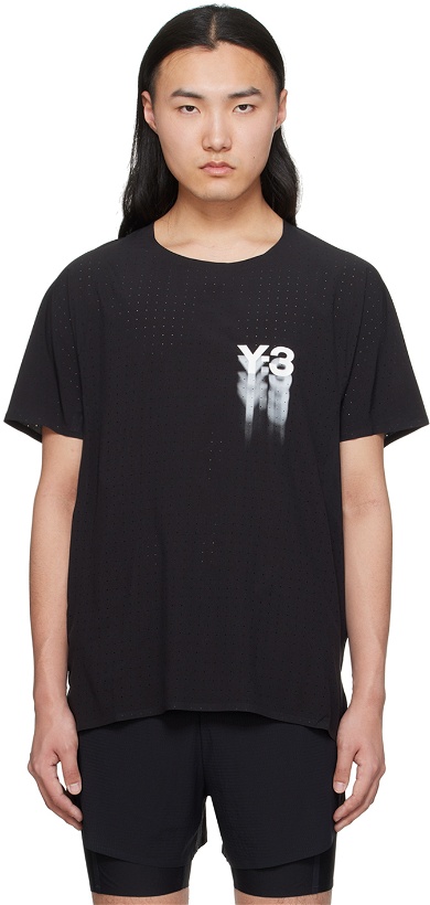 Photo: Y-3 Black Printed T-Shirt
