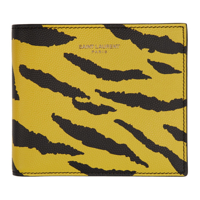 Photo: Saint Laurent Yellow and Black Zebra East/West Wallet