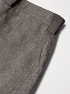 JACQUEMUS - Mélange Linen-Blend Trousers - Gray