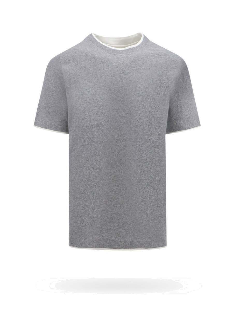 Tシャツ・カットソー BRUNELLO CUCINELLI Men T-shirt Grey M0B137427 CY918 Brunello Cucinelli T Shirt Grey Mens Brunello Cucinelli