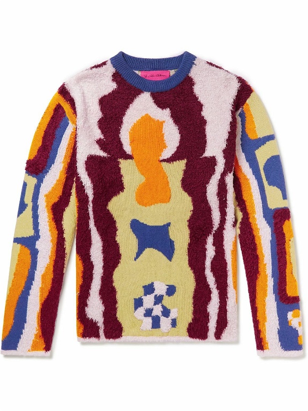 Photo: The Elder Statesman - Intarsia Cashmere and Silk-Blend Sweater - Multi