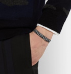 Valentino - Logo-Print Leather Bracelet - Black