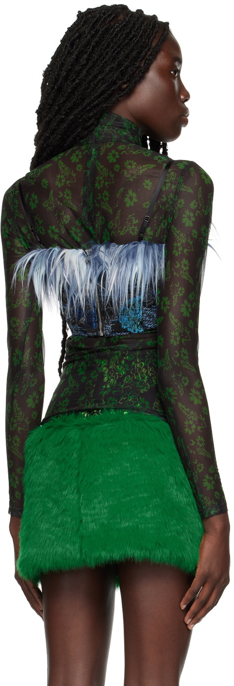 SHUTING QIU Blue Jacquard Camisole