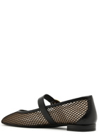 Stuart Weitzman Arabella Mesh Mary Jane Flats Black