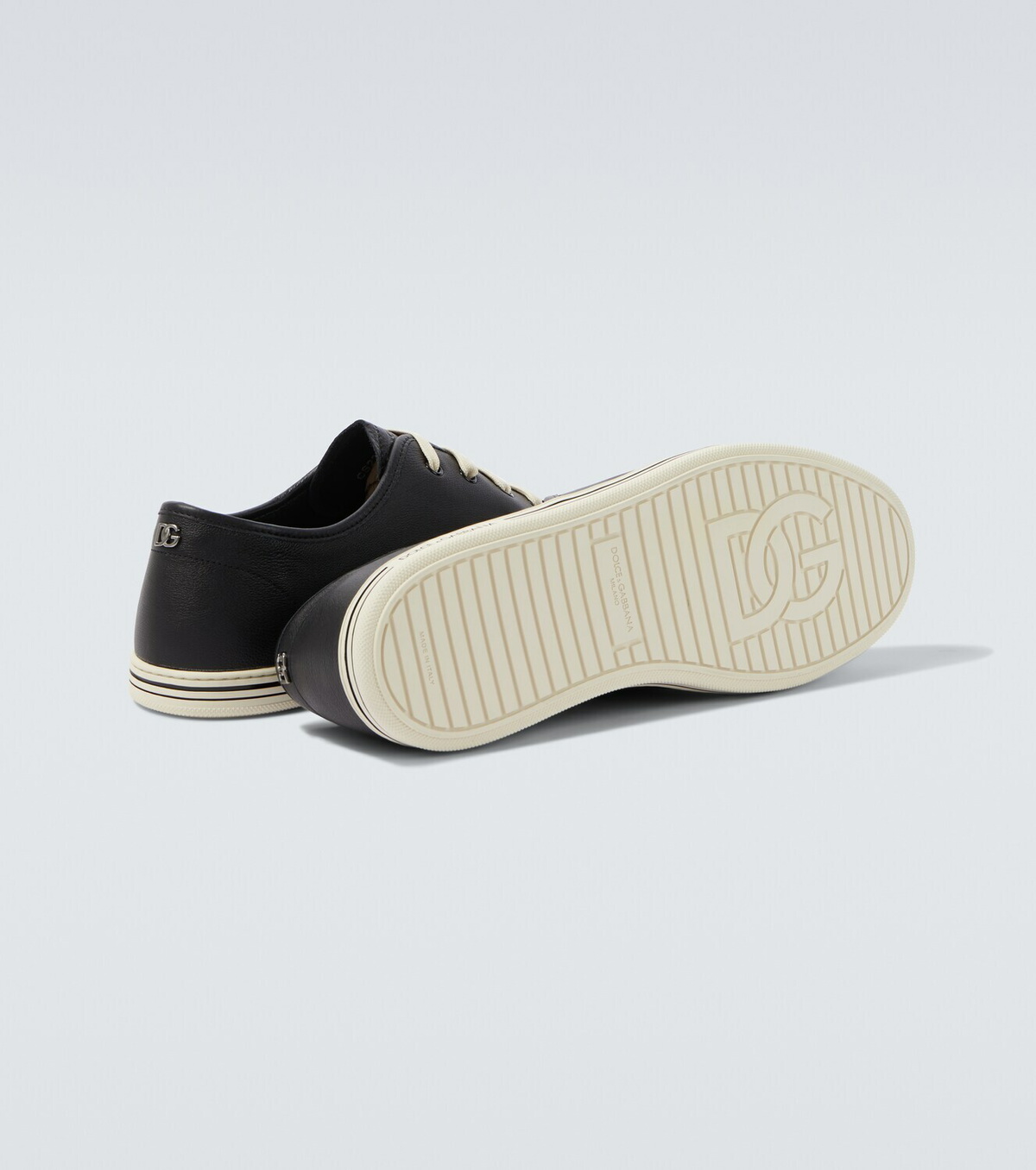 Dolce&Gabbana Suede-trimmed leather sneakers