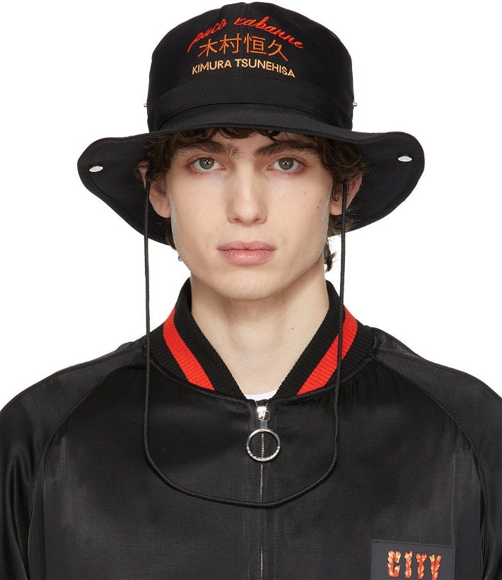 Photo: Paco Rabanne Black Kimura Edition Logo Bucket Hat