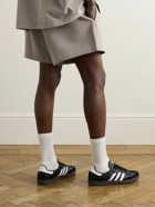 FEAR OF GOD ESSENTIALS - Wide-Leg Logo-Appliquéd Cotton-Blend Jersey Drawstring Shorts - Gray