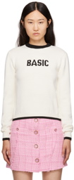 GCDS Off-White Intarsia Sweater