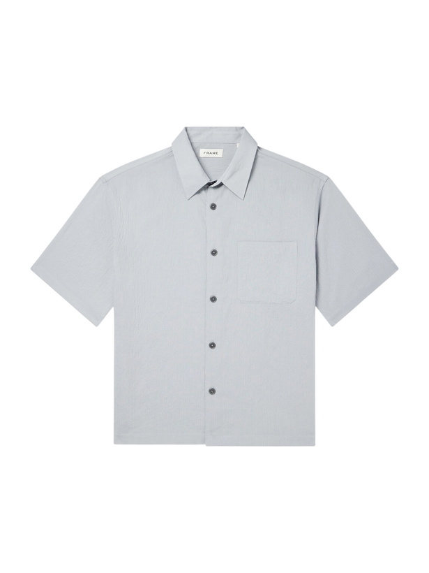 Photo: FRAME - Striped Shell Shirt - Blue