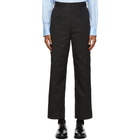 Comme des Garcons Homme Black Cotton Twill Trousers