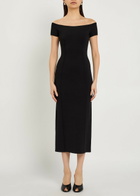 Joseph Foin Pintuck Stretch-knit Midi Dress Black