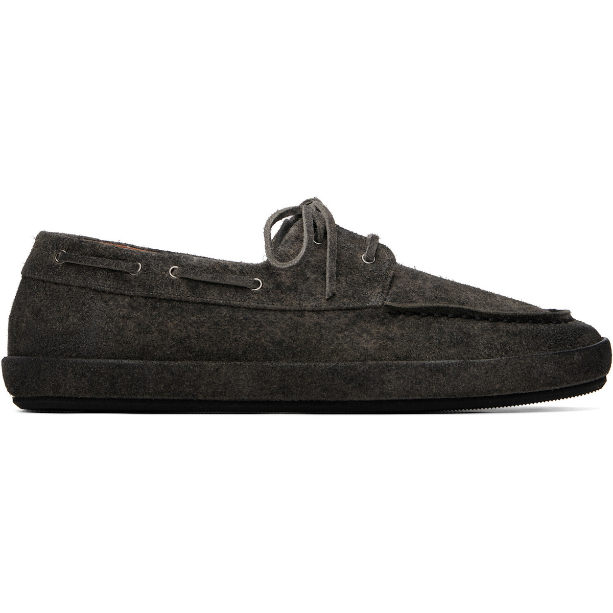 Marsèll Black Scatopelle Suede Boat Shoes