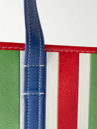 Balenciaga - Chatelet Logo-Print Striped Leather Tote Bag