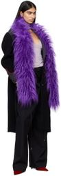 Ruslan Baginskiy Purple Faux-Fur Logo-Patch Scarf