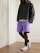 Nike - Solo Swoosh Wide-Leg Cotton-Blend Jersey Shorts - Purple