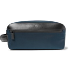 Montblanc - Nightflight Leather-Trimmed Canvas Wash Bag - Royal blue