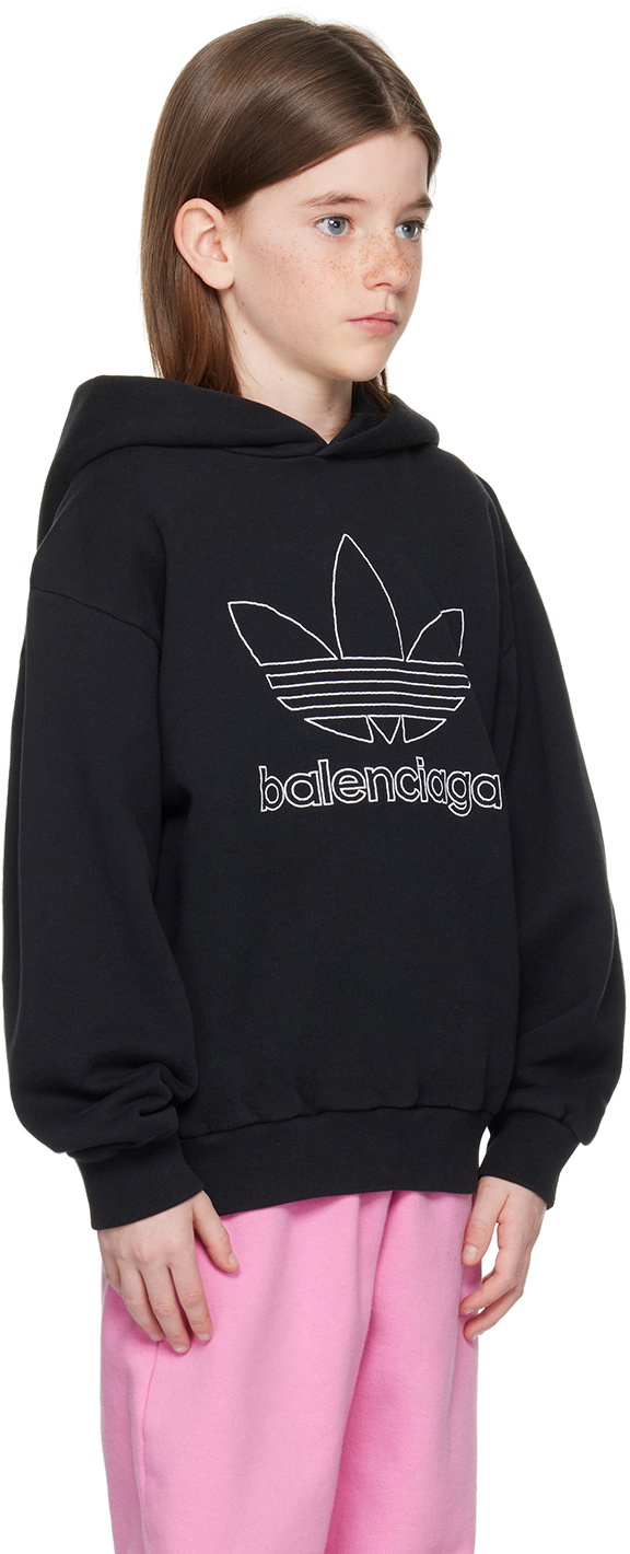 Balenciaga Kids Kids Black adidas Kids Edition Embroidered Hoodie Balenciaga Kids