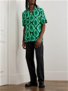 Endless Joy - Convertible-Collar Printed ECOVERO™ Shirt - Green