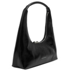 MARGE SHERWOOD Women's Hobo Shoulder Bag in Black Glossy Plain 