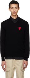COMME des GARÇONS PLAY Black Double Heart Sweater