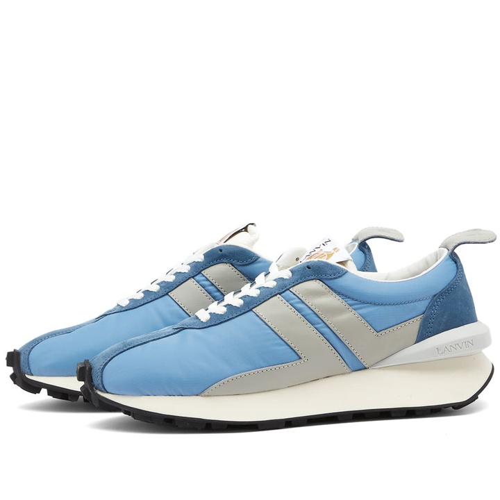 Photo: Lanvin Men's Bumpr Sneakers in Blue/Grey