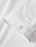 Alexander McQueen - Brad Pitt Button-Down Collar Cotton-Blend Poplin Shirt - White