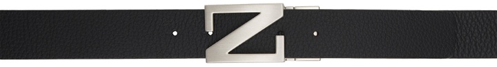 Photo: ZEGNA Black Reversible Leather Belt
