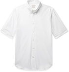 Alexander McQueen - Slim-Fit Button-Down Collar Stretch-Cotton Poplin Shirt - White