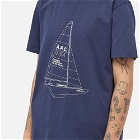 A.P.C. Men's A.P.C Jeannot Yacht Logo T-Shirt in Dark Navy