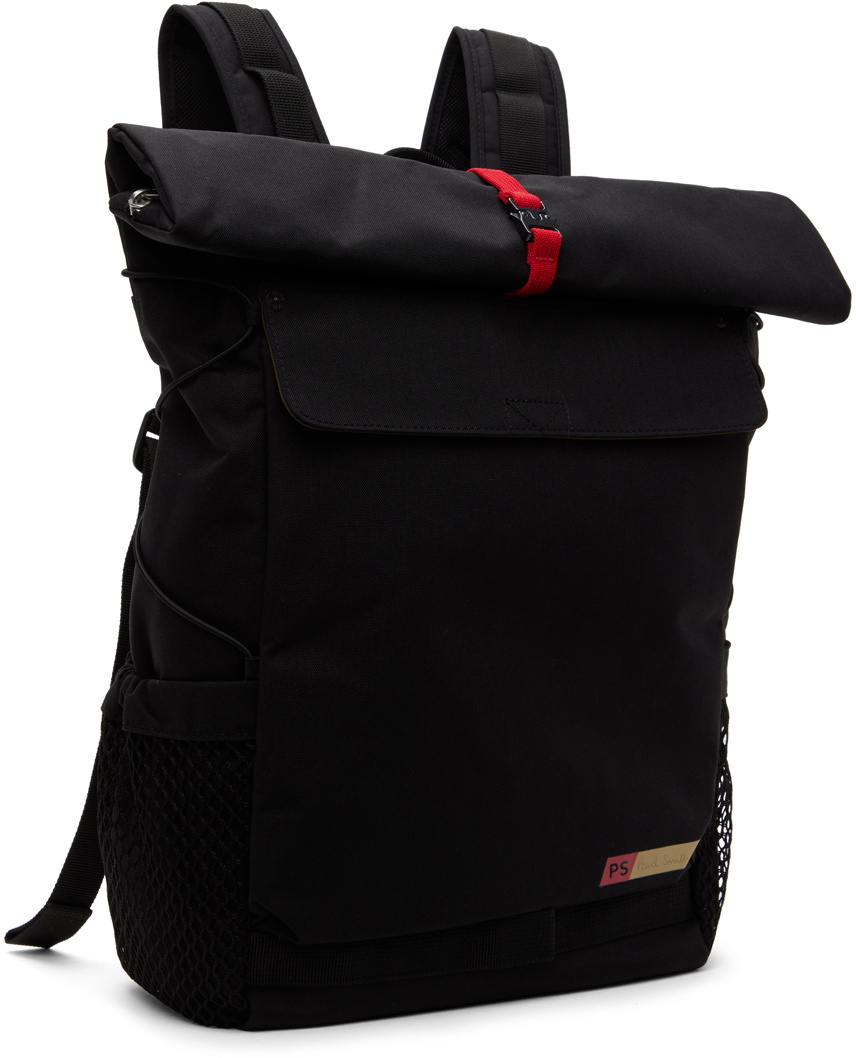 PS by Paul Smith Black Nylon Utilitarian Roll-Top Backpack