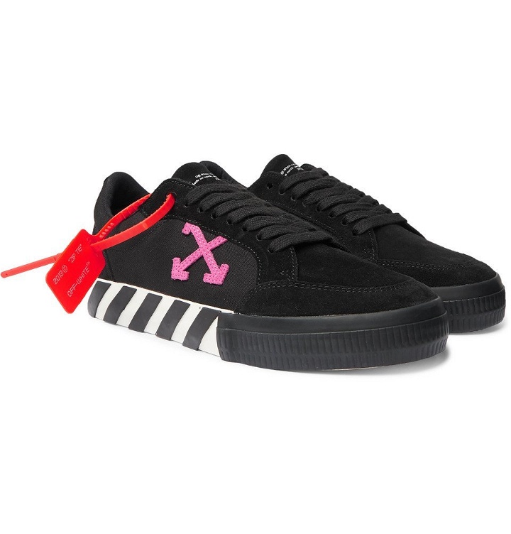 Photo: Off-White - Canvas and Suede Sneakers - Black