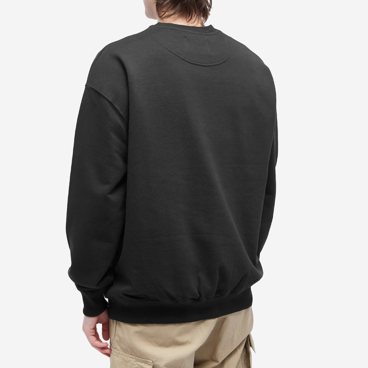 Café Mountain Men's Flow Logo Crew Sweater in Charcoal Black