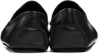 Manolo Blahnik Black Leather & Suede Mayfair Loafers