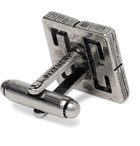 Givenchy - Logo Burnished Silver-Tone Cufflinks - Men - Silver