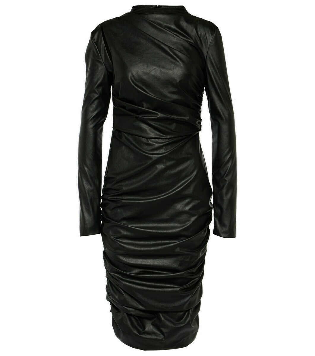 Tom Ford Ruched faux leather midi dress TOM FORD