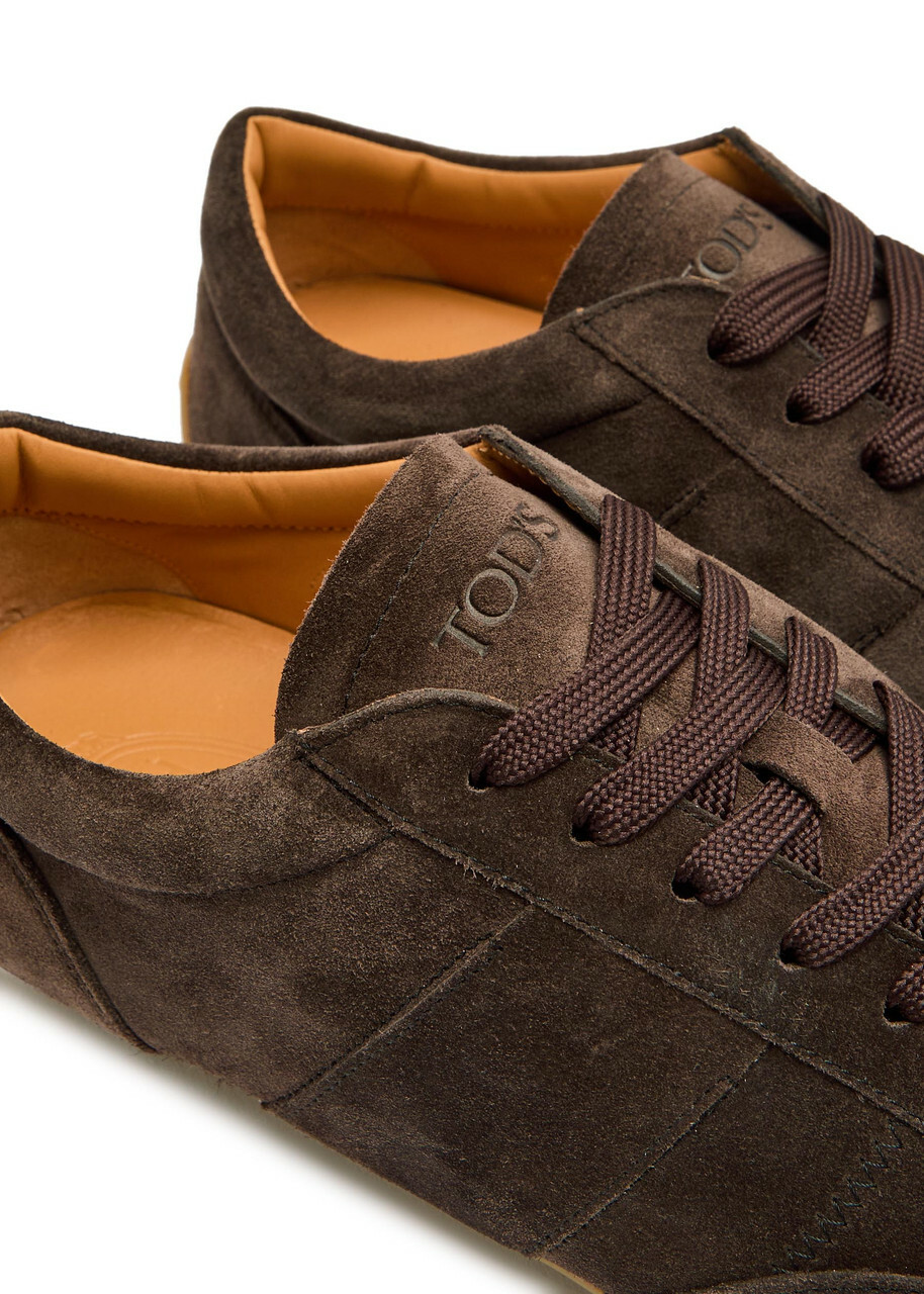 Tods Panelled Suede Sneakers Brown