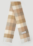 Acne Studios - Check Logo Patch Scarf in Beige