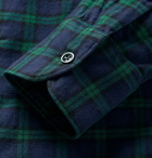 Incotex - Ween Slim-Fit Cutaway-Collar Checked Cotton-Flannel Shirt - Men - Navy