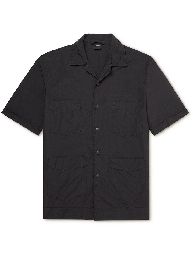 Photo: Aspesi - Camp-Collar Garment-Dyed Shell Shirt - Black