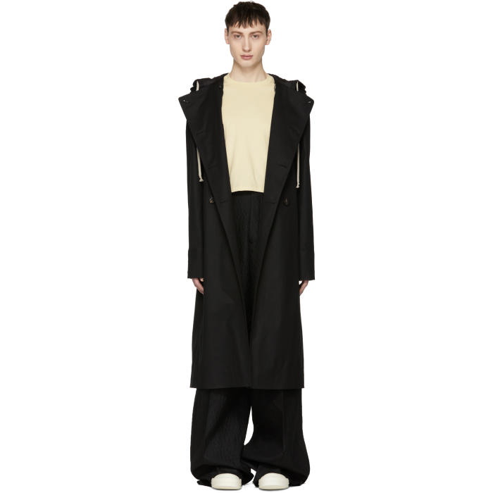 Photo: Rick Owens Black Poncho Trench Coat