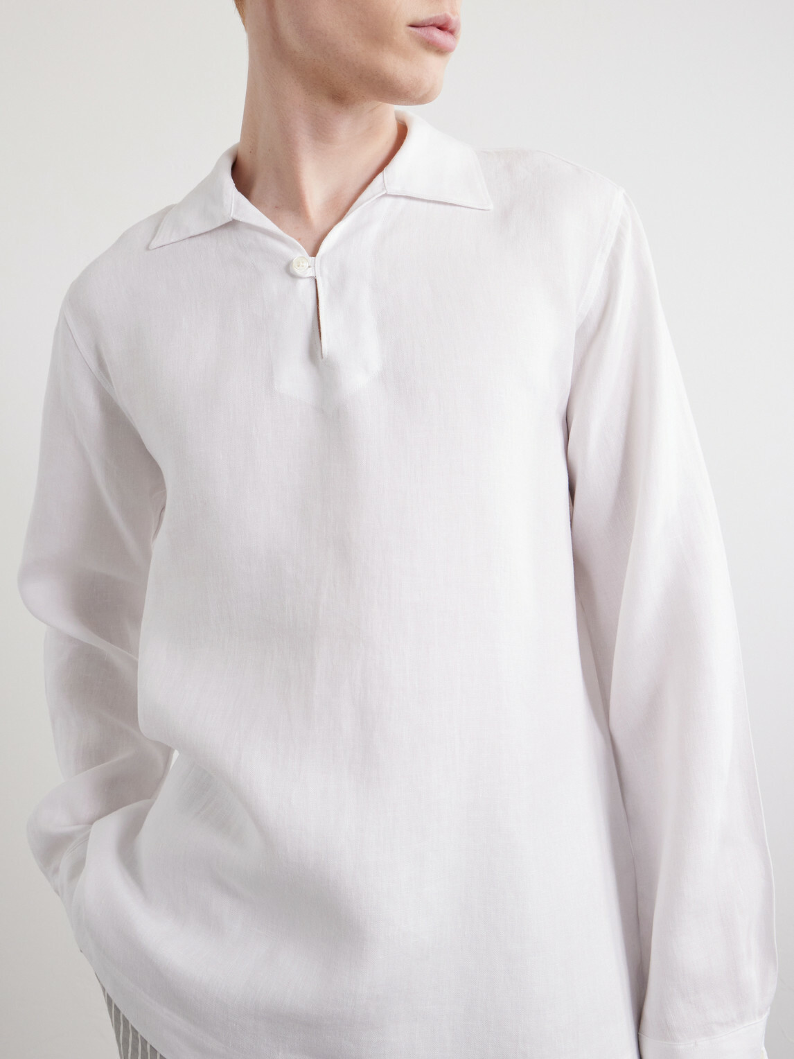 Orlebar Brown - Vincent Linen Polo Shirt - White Orlebar Brown
