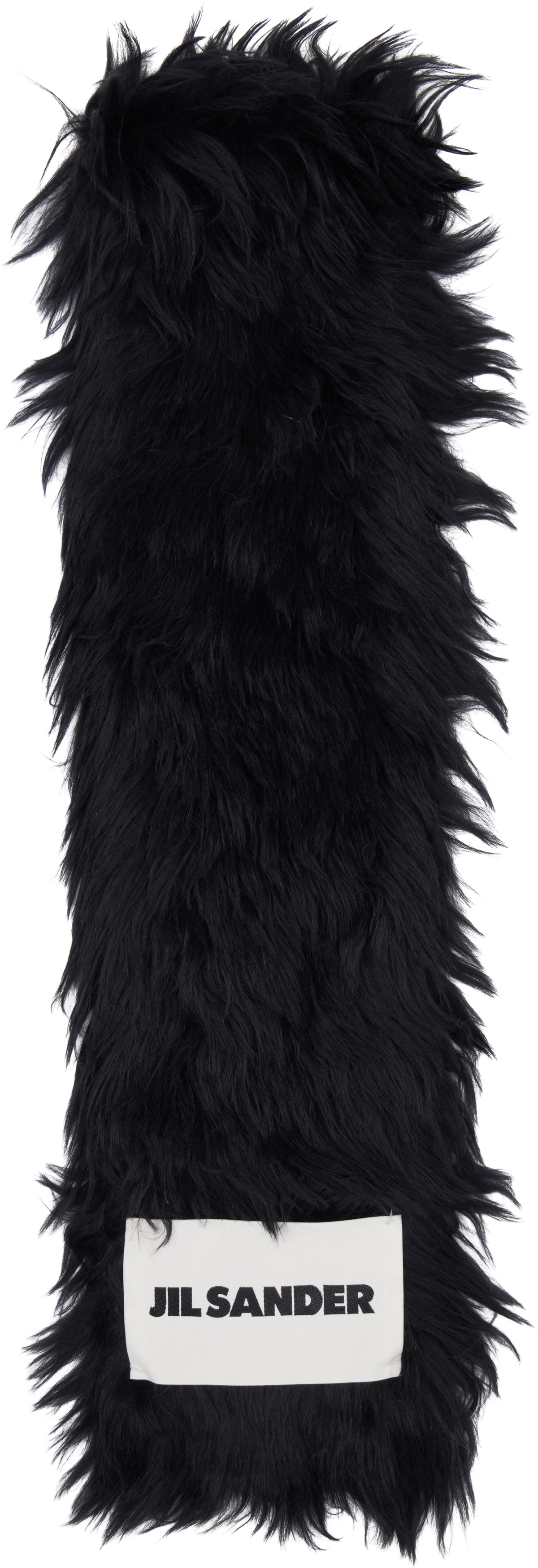 Jil Sander Black Alpaca Scarf