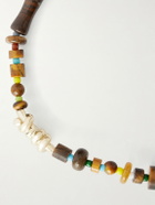 Luis Morais - 14-Karat Gold Tiger Eye Beaded Bracelet