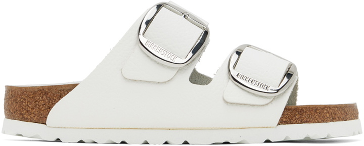 Photo: Birkenstock White Narrow Arizona Big Buckle Sandals