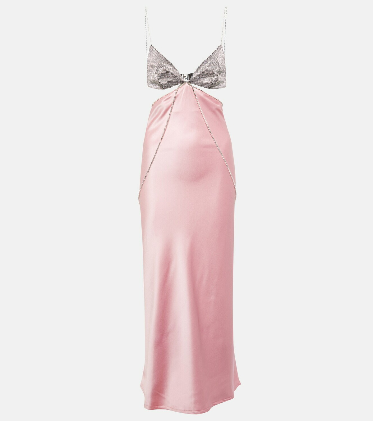 Dodo Bar Or Beatrice embellished silk satin dress