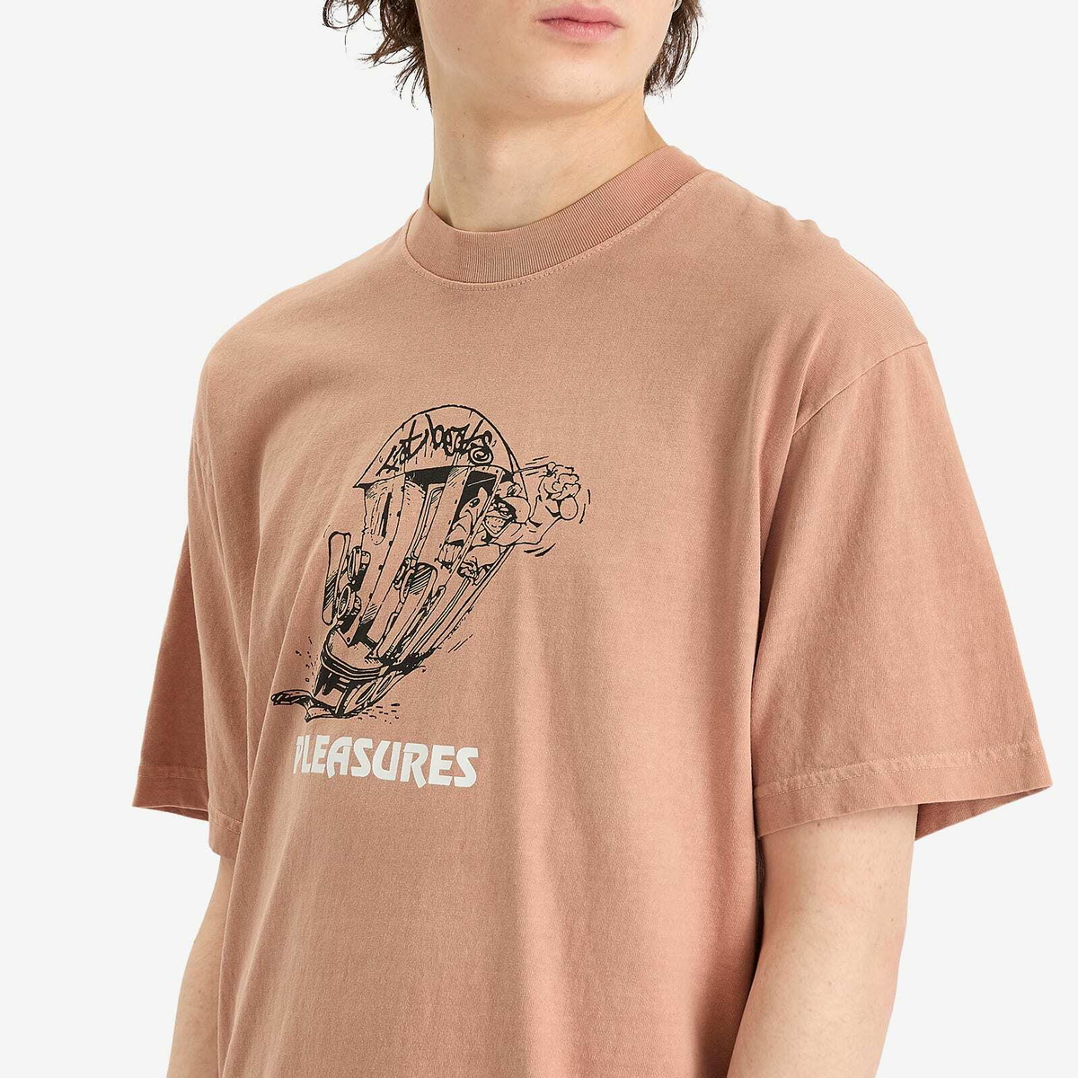Pleasures Men's x Fat Beats 9th Street T-Shirt in Rose Quartz